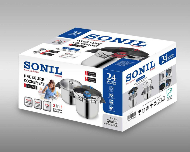 زودپز دوقلو استیل 3 لایه ضخیم سونیل SONIL با گارانتی کتبی