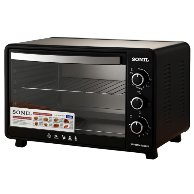 آون توستر دوسینی 40 لیتری ولوم چراغ دار دو المنت تایمردار جوجه گردان سونیل SONIL TH650 با گارانتی کتبی شرکتی