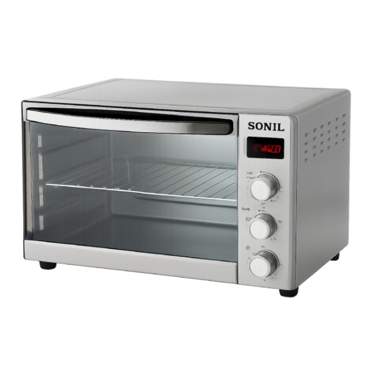 آون توستر50 لیتری دوسینی وولوم با صفحه نمایش دوالمنت تایمردار سونیل SONIL STP610 جوجه گردان با گارانتی شرکتی